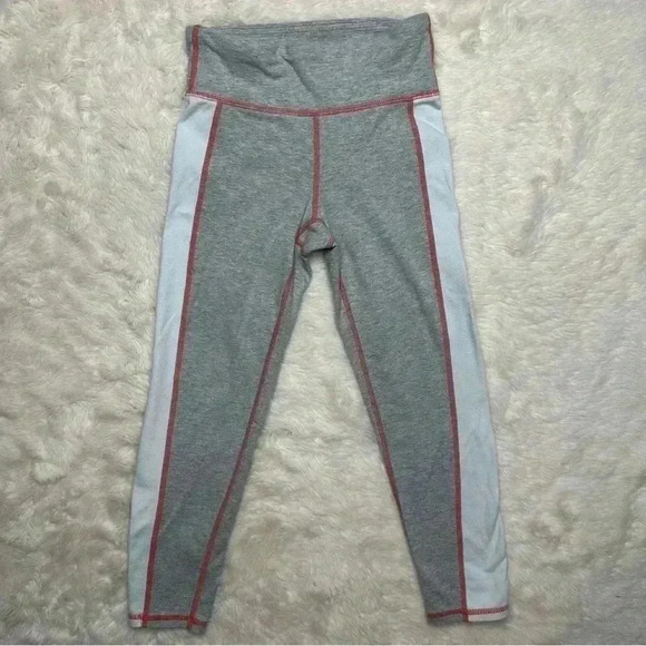 GAP Brushed Jersey Sweatpants  / Leggings Grey / White / Red Size Small - Picture 1 of 16